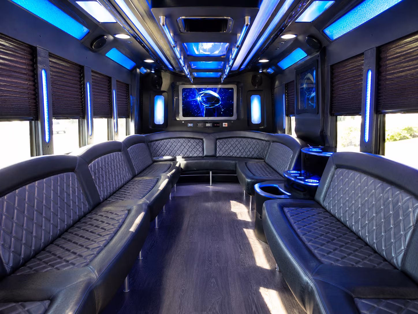 hartford 28 passenger party bus inside