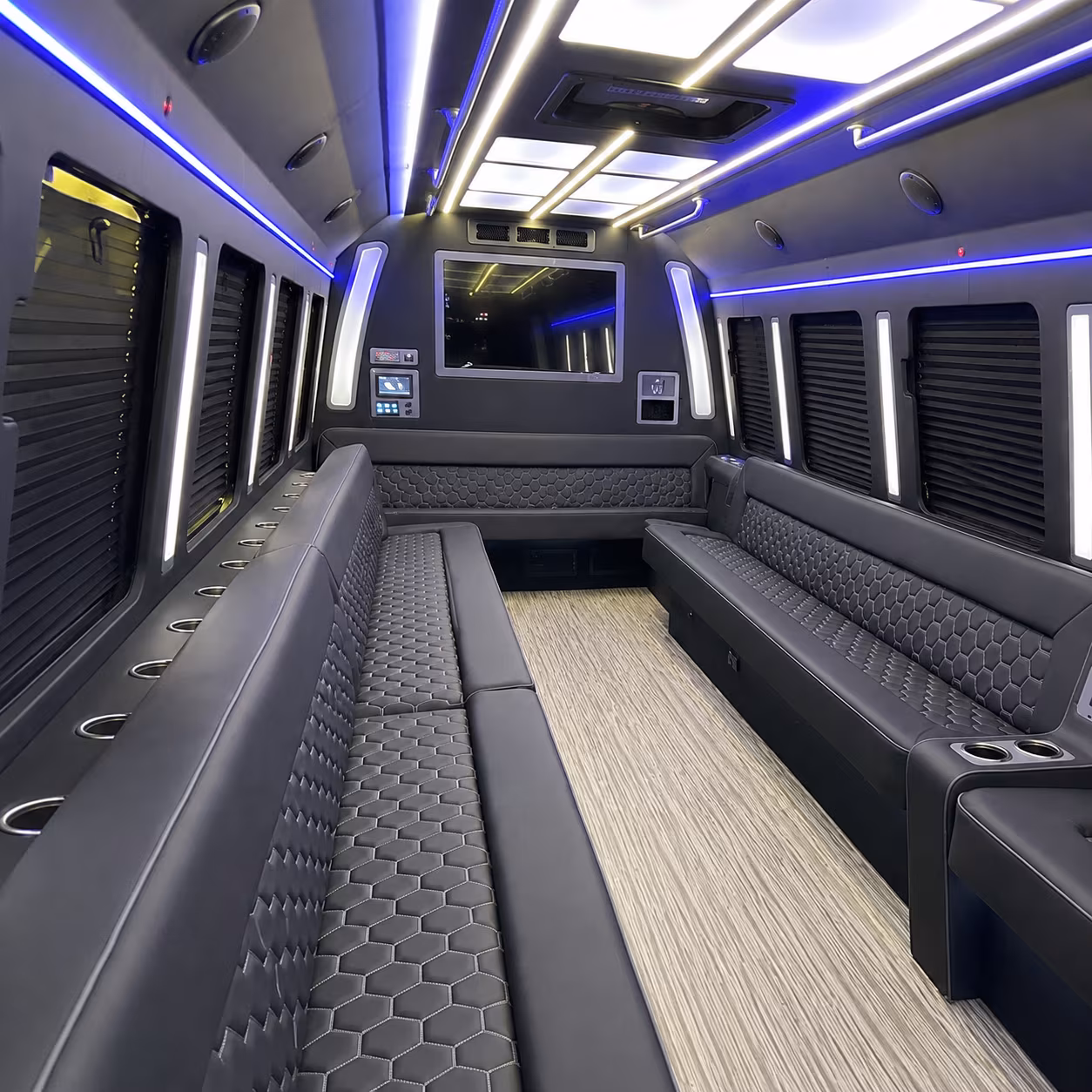 hartford 40 passenger party bus inside
